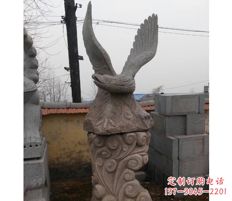泰州绚丽振翅的大理石雄鹰雕塑