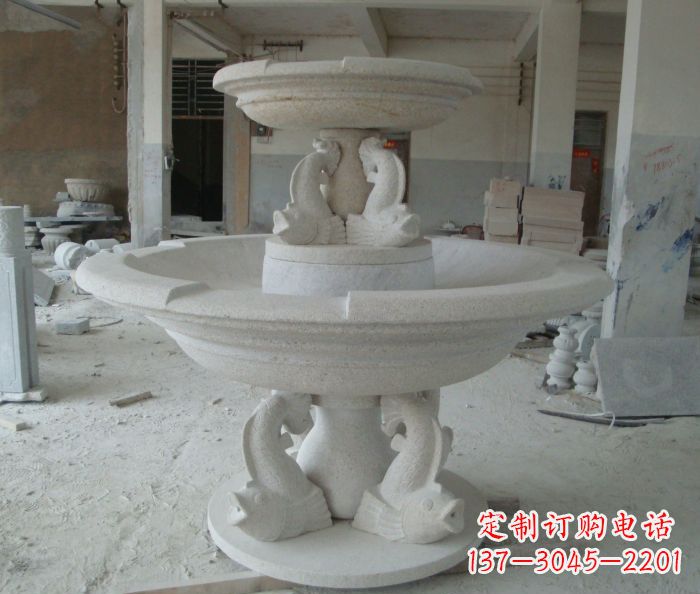 泰州高端大理石双层喷泉雕塑