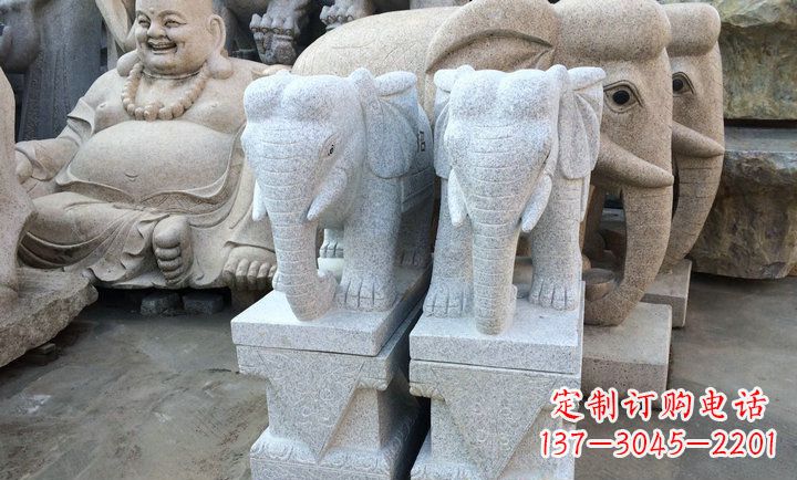 泰州大理石大象雕塑 招财进宝