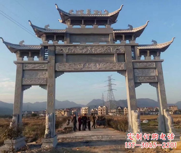 泰州大石牌坊雕塑—中领雕塑定制专业