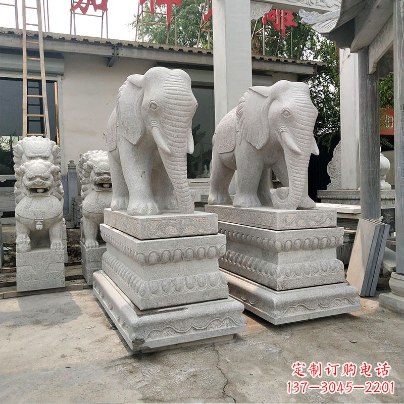 泰州石材大象喷水雕塑