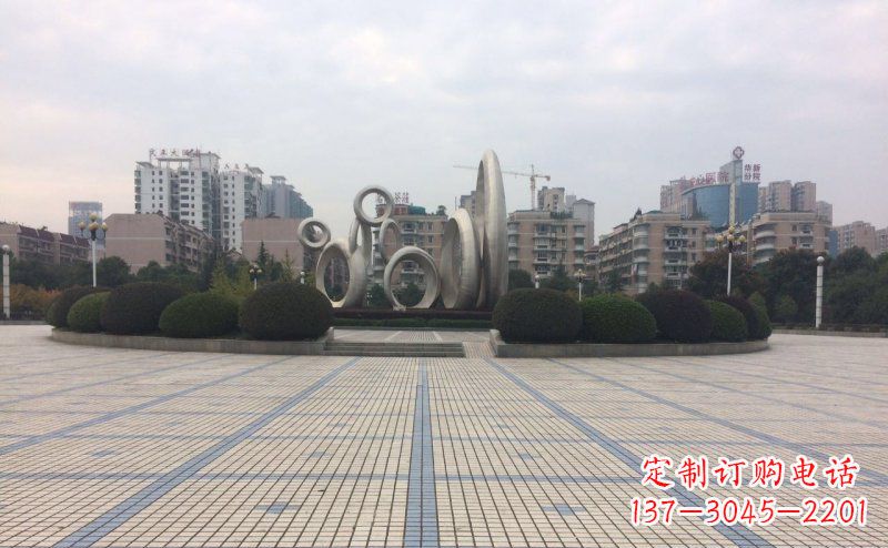 泰州中领雕塑不锈钢圆环雕塑