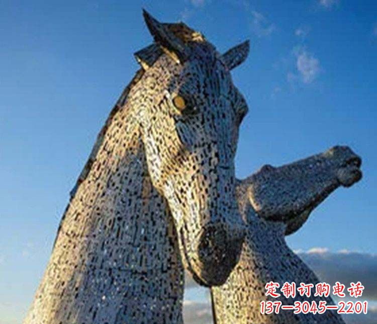 泰州大型不锈钢抽象马雕塑