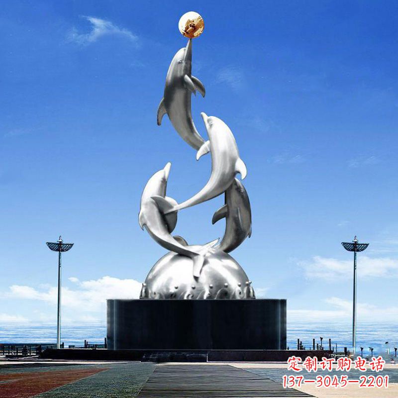 泰州引领潮流的不锈钢海豚雕塑