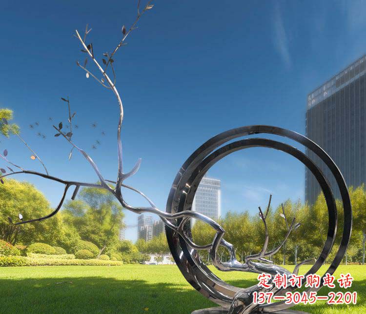泰州超大不锈钢环形景观雕塑
