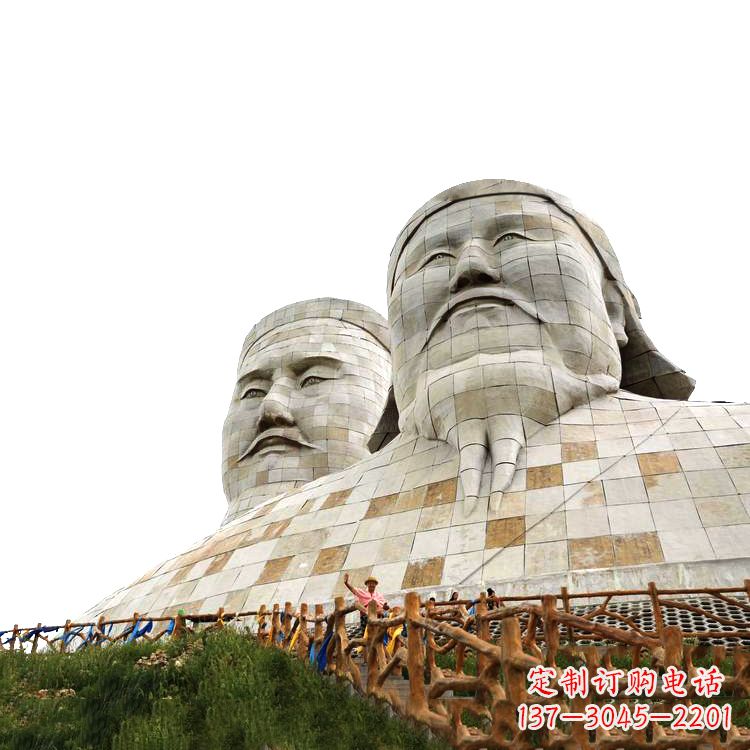 泰州大型成吉思汗石雕头像景观雕塑