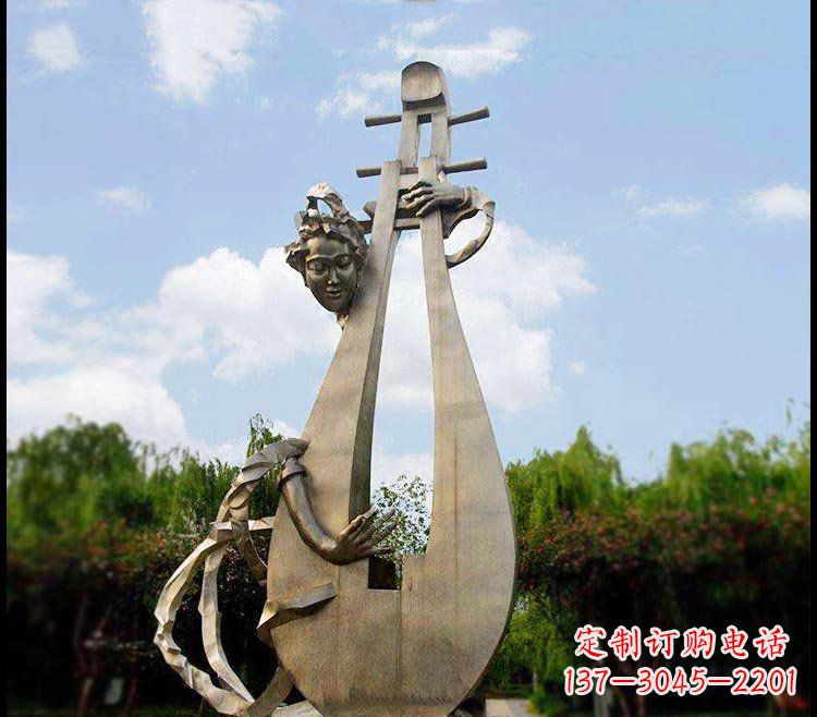 泰州精美铜雕琵琶雕塑