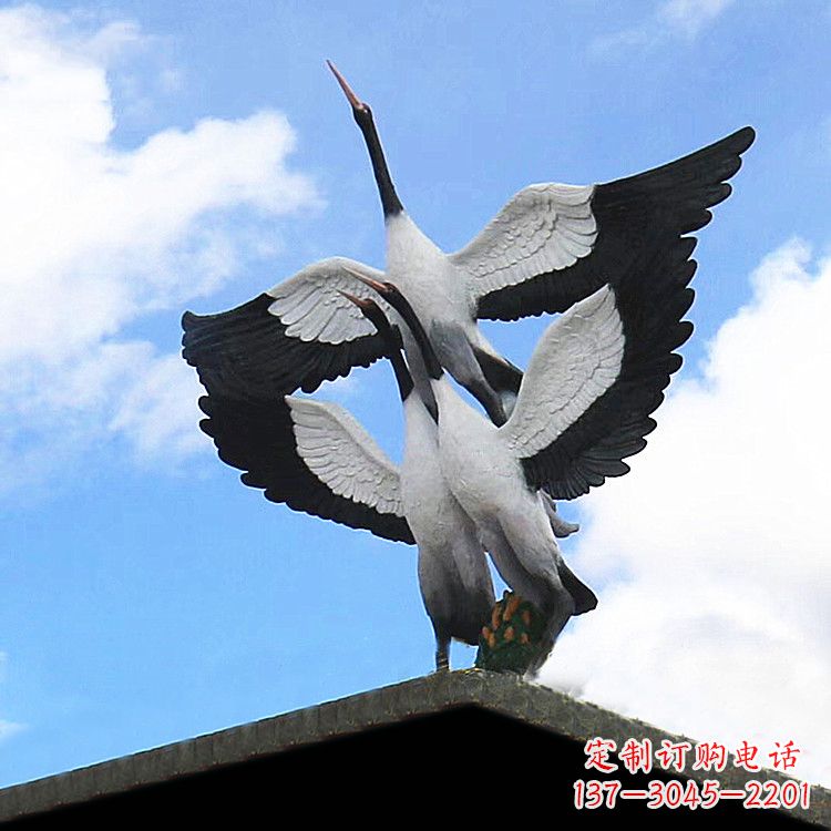 泰州仙鹤玻璃钢景观动物雕塑