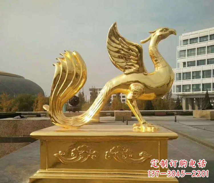 泰州中领雕塑传承凤凰之美的大型铜雕塑
