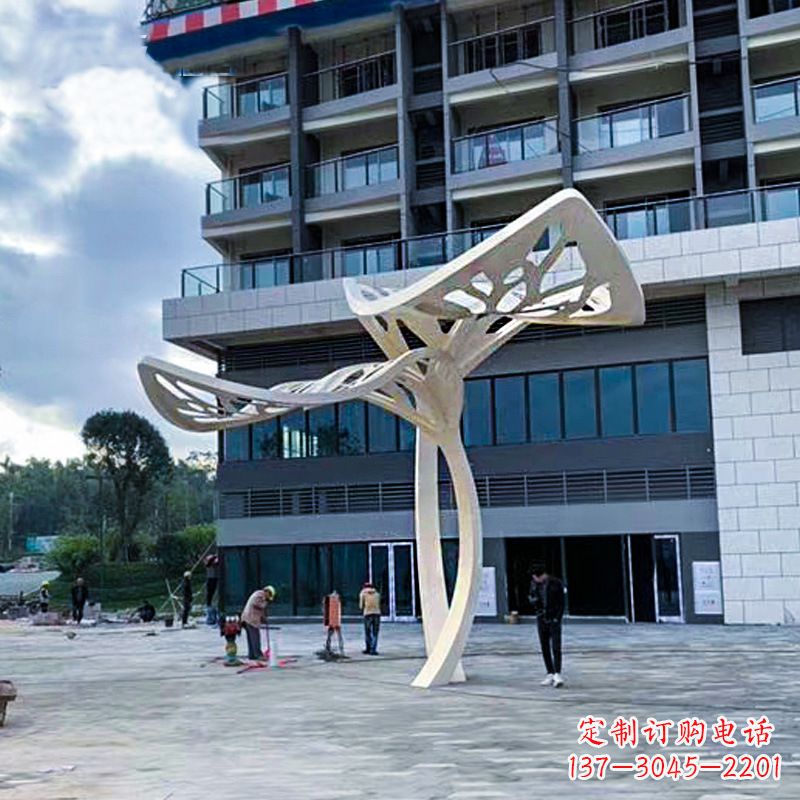 泰州不锈钢抽象树叶雕塑