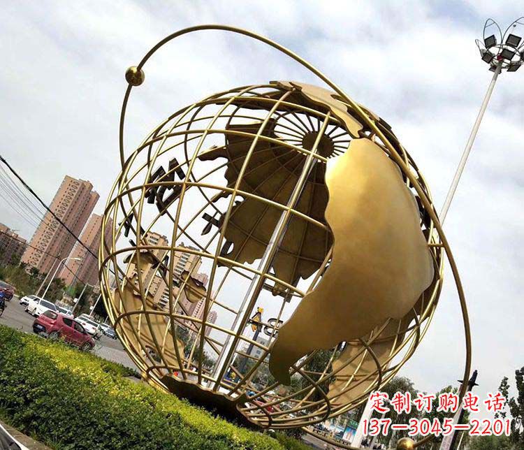 泰州地球仪不锈钢雕塑拓宽视野,致敬世界