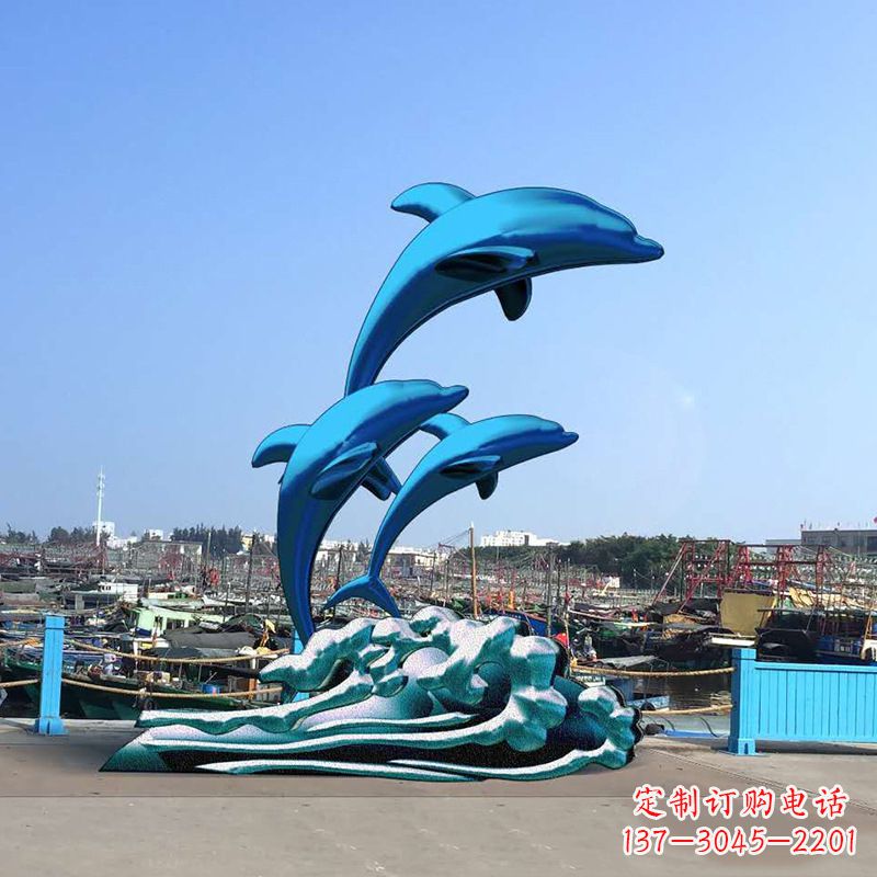 泰州精美玻璃钢海豚雕塑