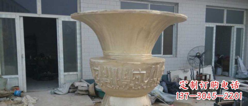 泰州高品质大型花盆铜雕