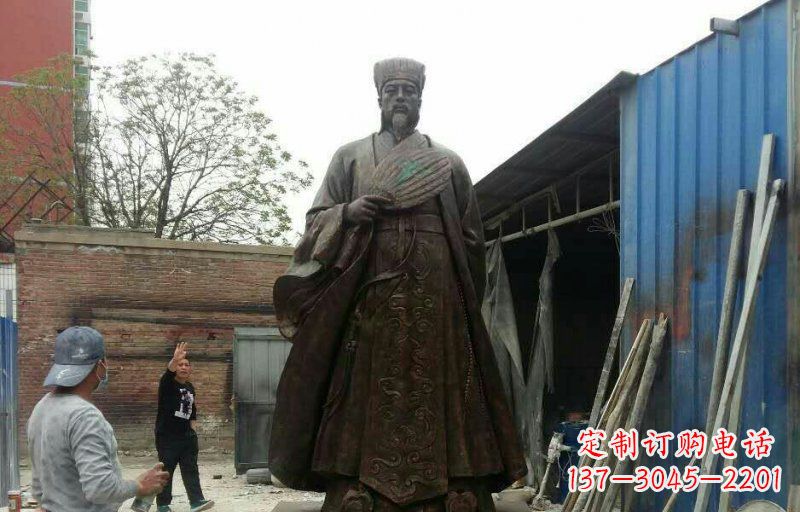 泰州典雅大型立式诸葛亮铜雕