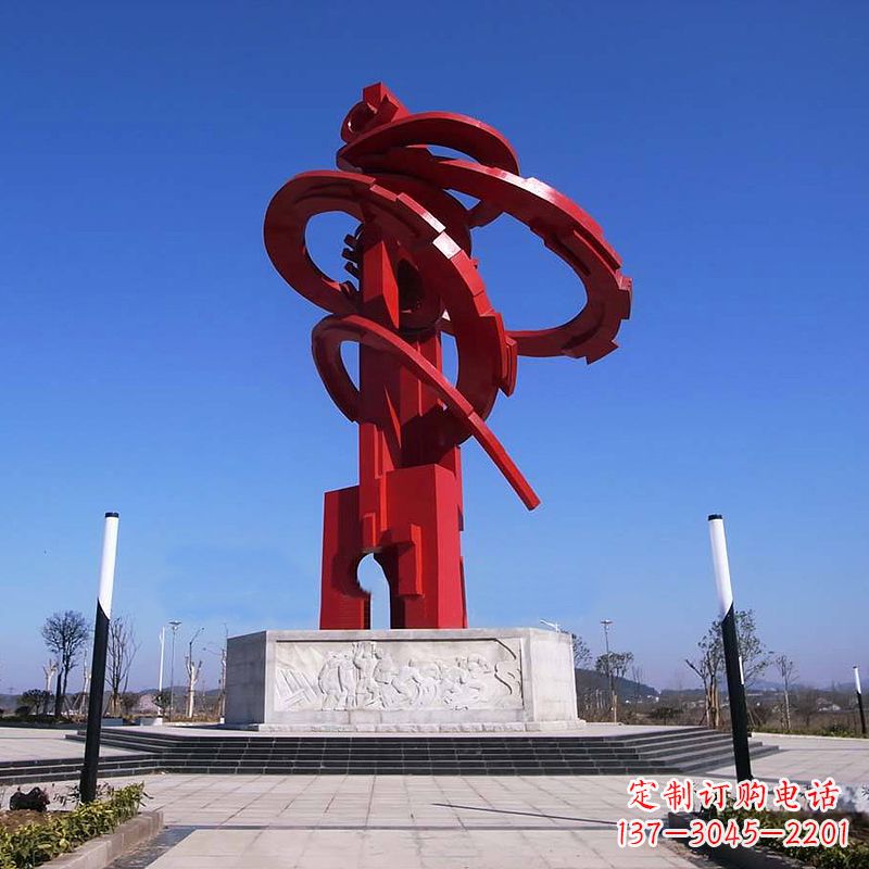 泰州大型龙形不锈钢景观雕塑-广场抽象神兽景观标识
