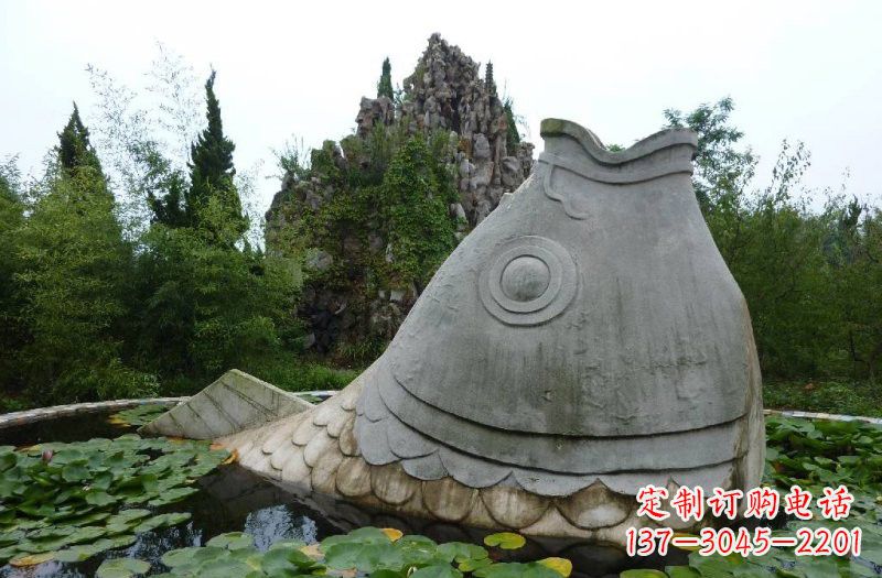 泰州大型石质鲤鱼雕塑