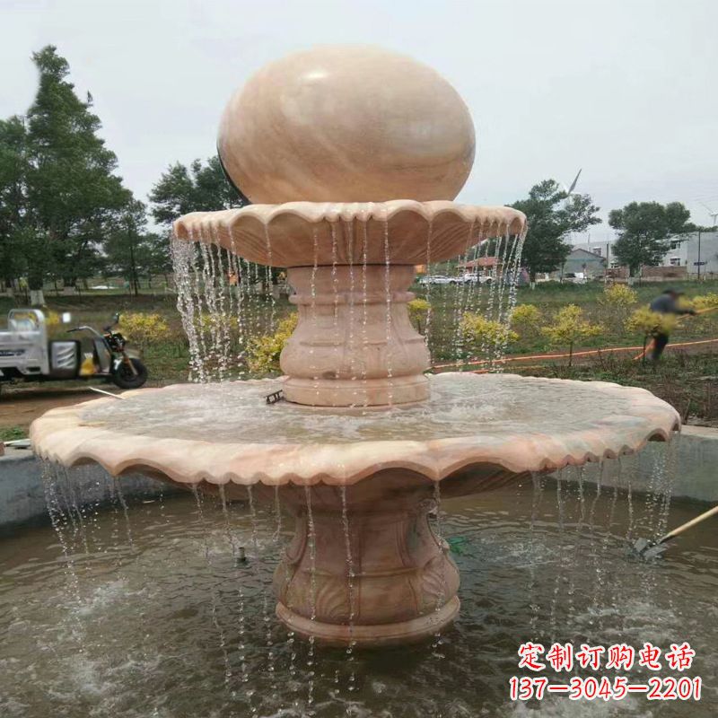 泰州大型石材风水球-公园园林水景喷泉雕塑