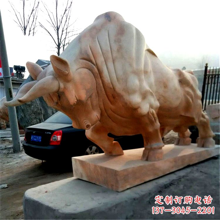 泰州大型石雕开荒牛劲牛动物雕塑