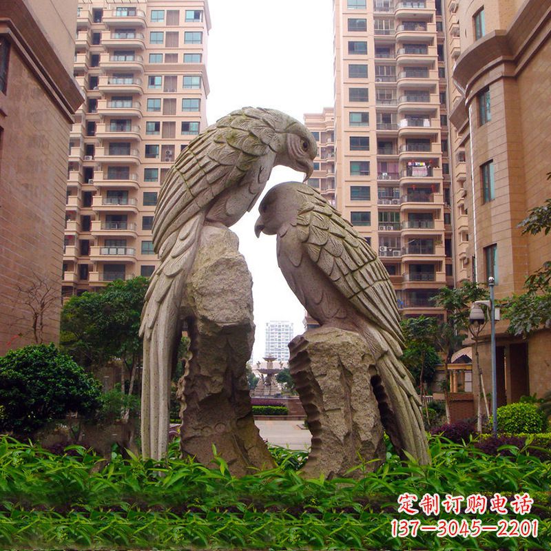 泰州精美石雕鹦鹉雕塑