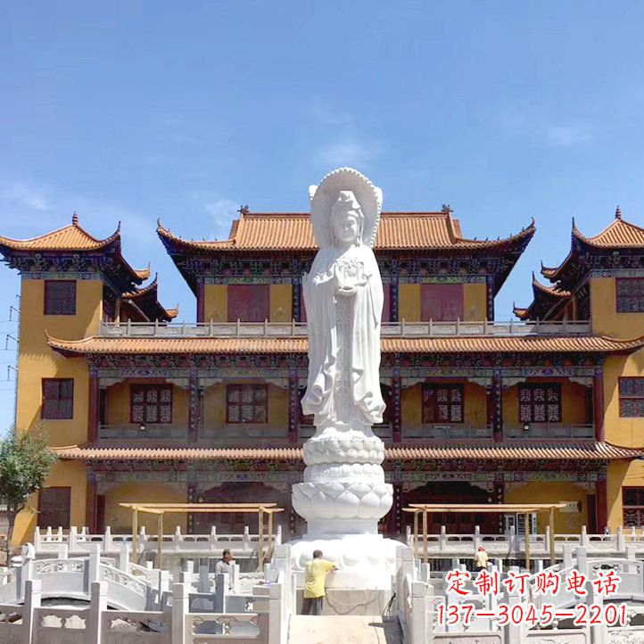 泰州大型寺庙汉白玉观音石雕塑