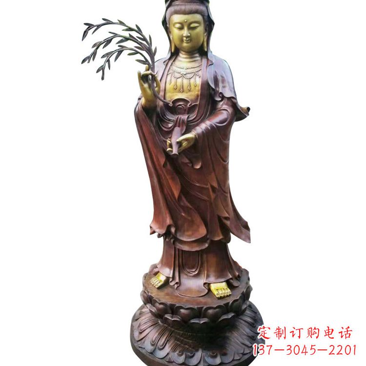 泰州高贵优雅的观音铜雕塑