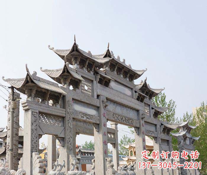泰州特大型五门石雕牌楼