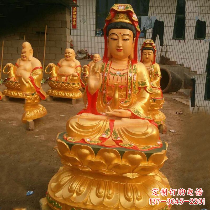 泰州完美体现观音神性的铸铜观音雕塑