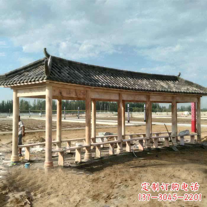 泰州华丽精美的瓦石长廊雕塑