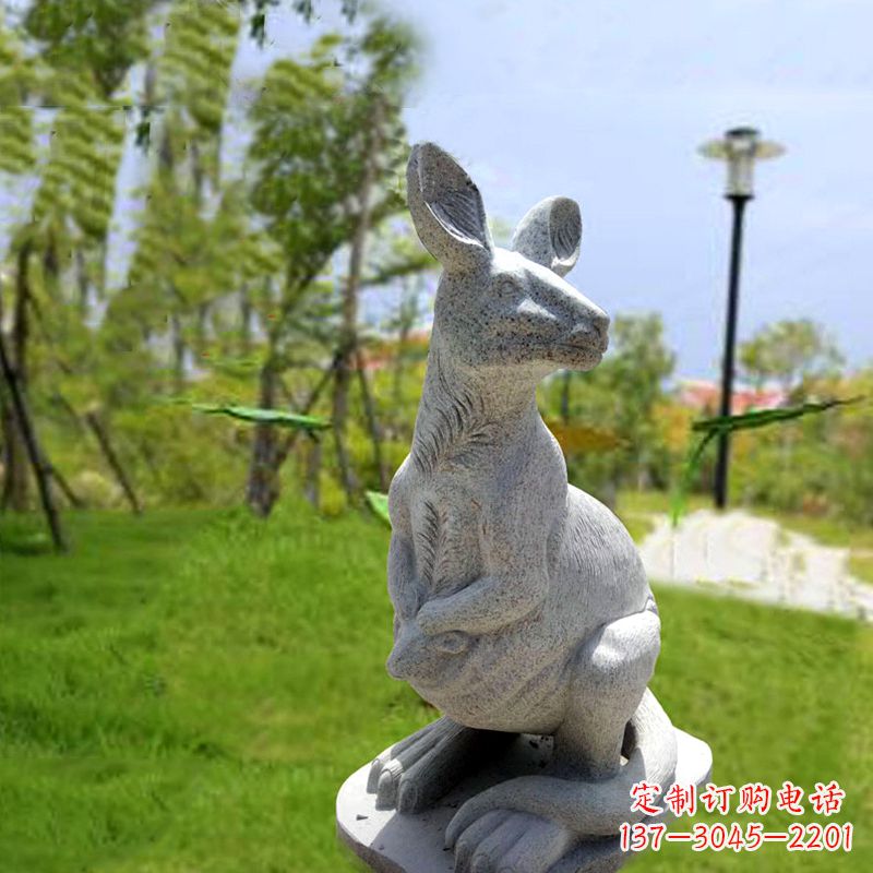 泰州高品质袋鼠雕塑,精致石雕摆件