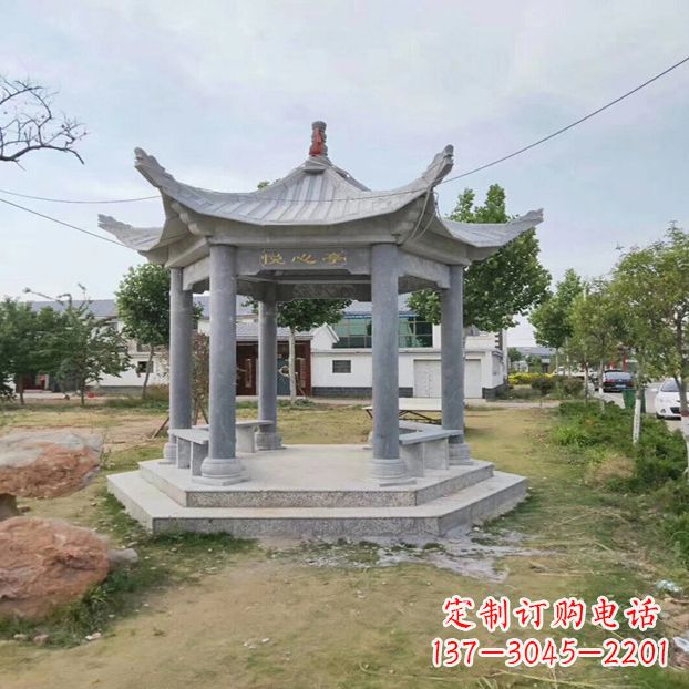 泰州中领雕塑 | 六角石凉亭公园雕塑