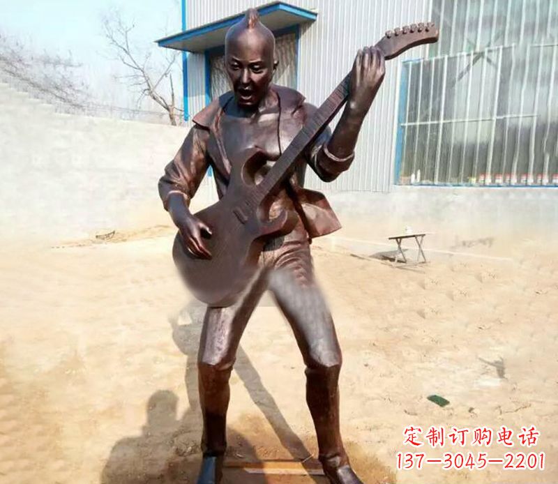 泰州精致细腻的铜吉他雕塑