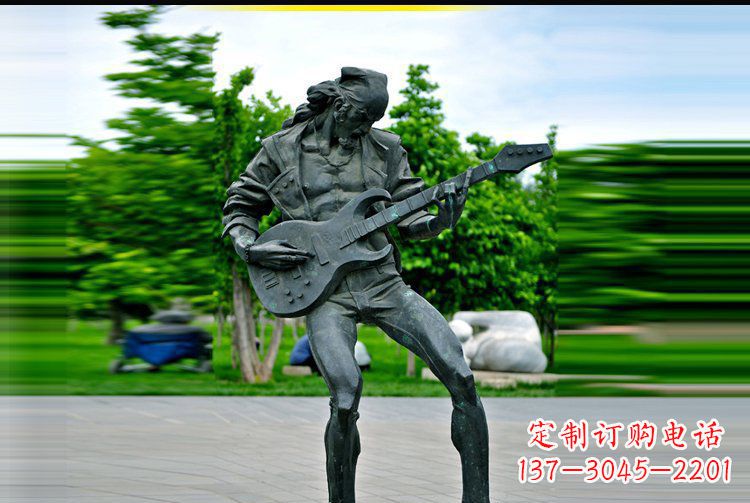 泰州铜雕吉他景观雕塑