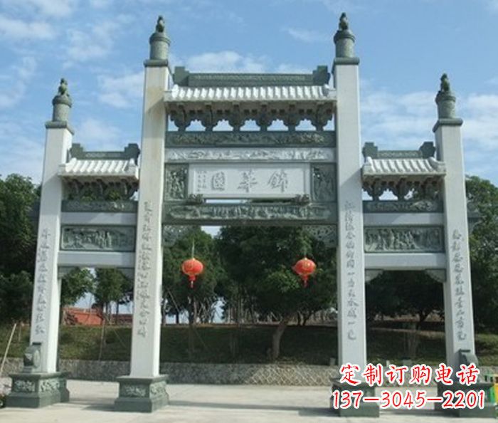 泰州道路三门石牌坊 (2)