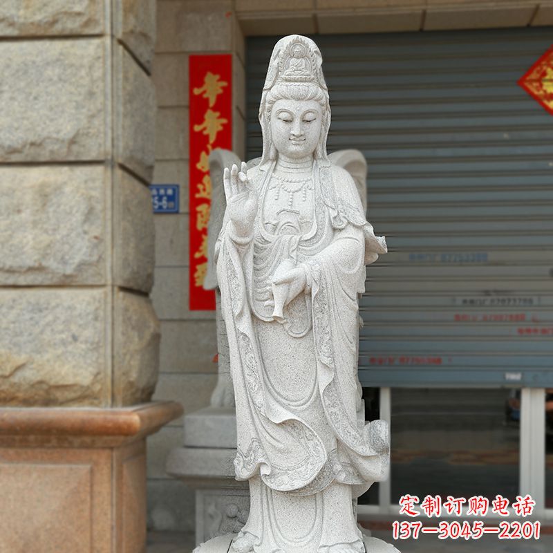 泰州经典青石观音雕塑