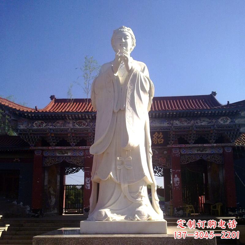 泰州貂蝉汉白玉石雕像-景区园林历史名人古代四大美女
