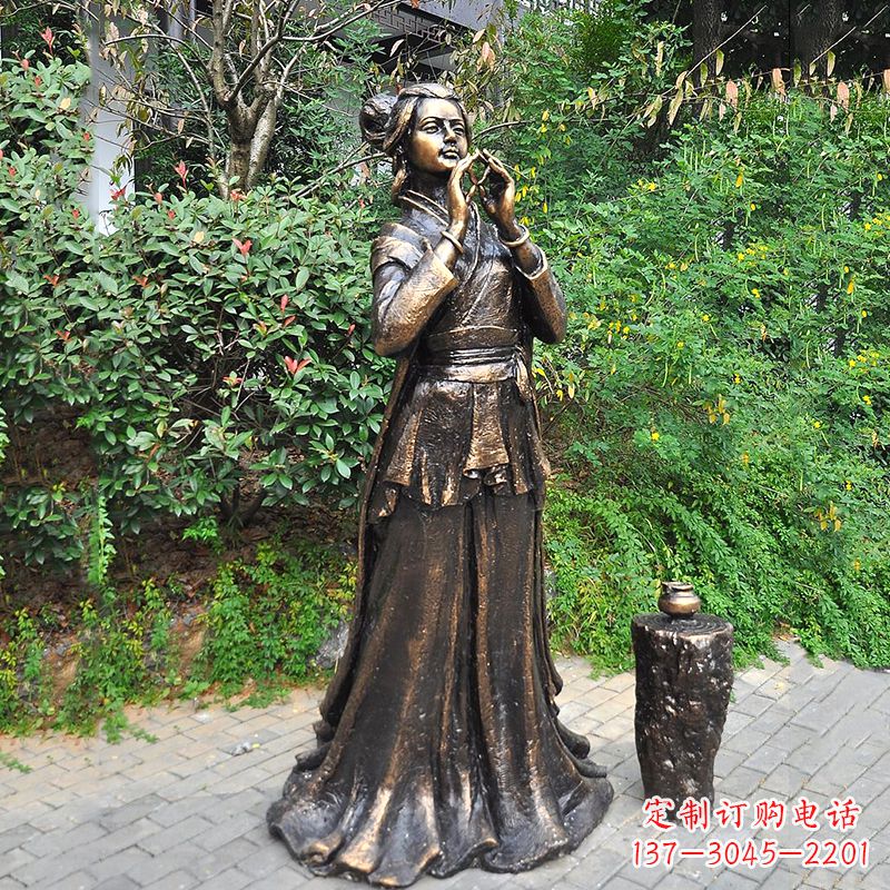泰州貂蝉铜雕塑公园古代美女人物雕塑