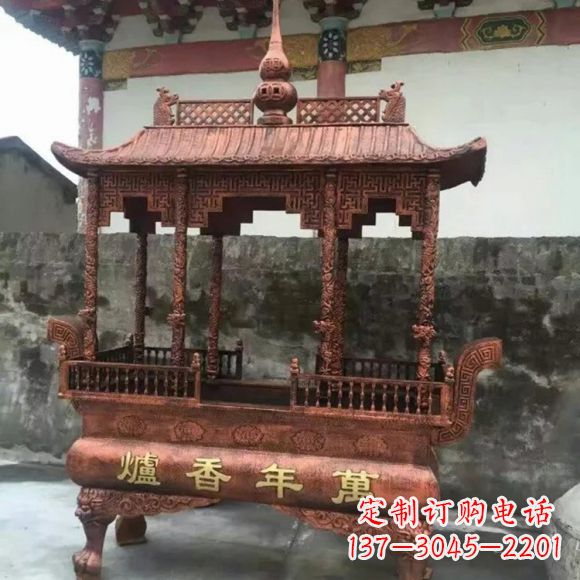 泰州雕刻蝙蝠铜香炉