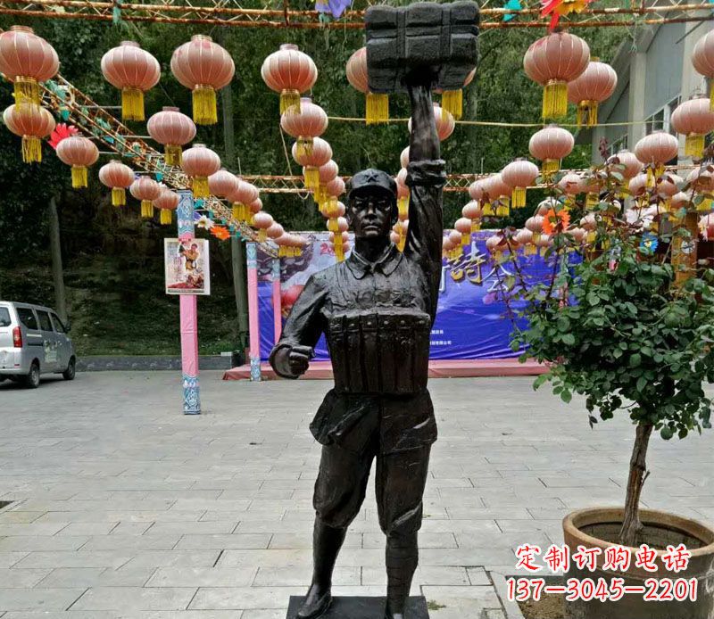 泰州董存瑞铜雕精致迷人的手工雕塑艺术