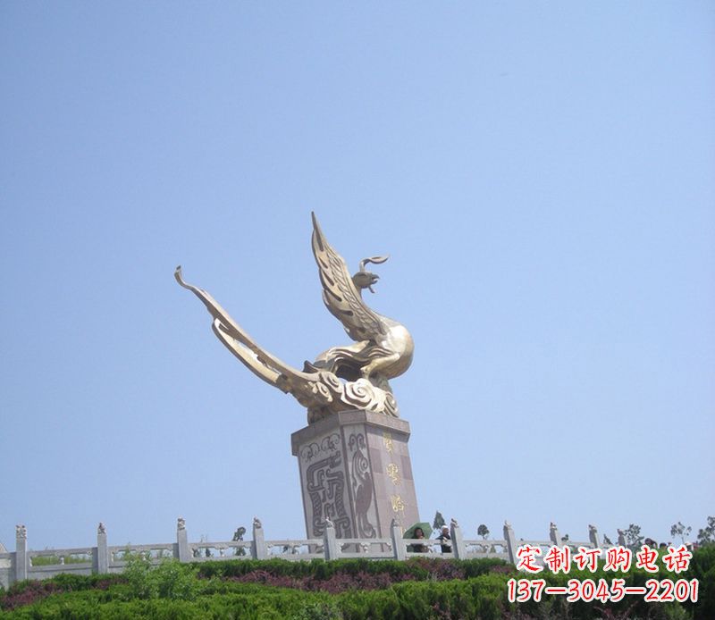 泰州传统工艺精美凤凰铜雕塑