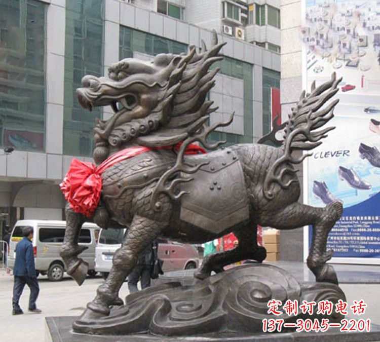 泰州铜雕大型麒麟雕塑