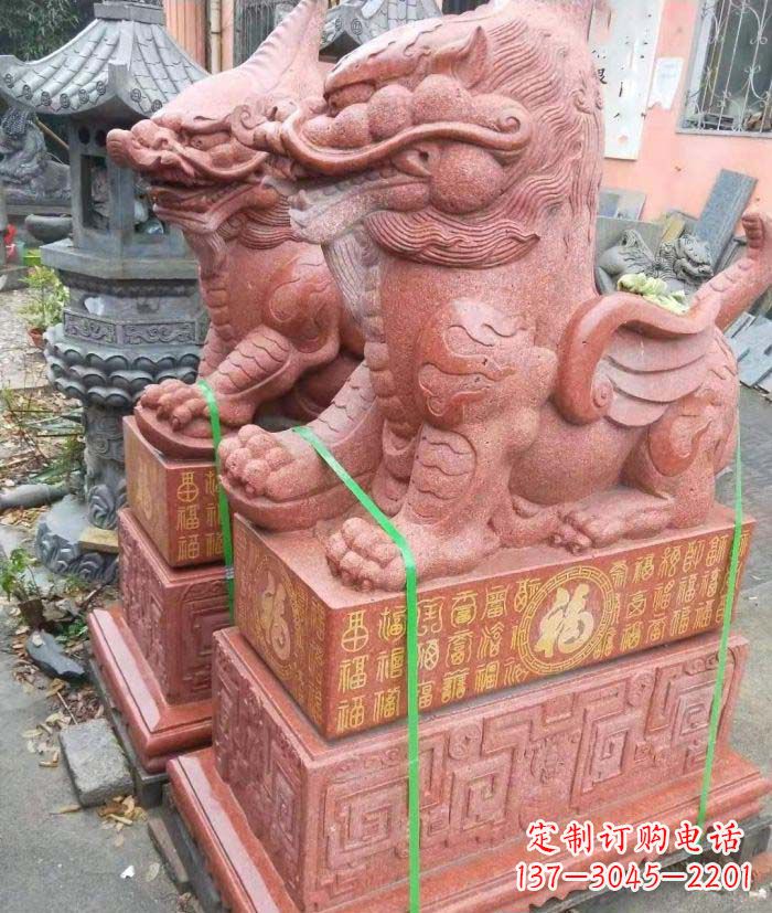 泰州独角兽招财神兽石雕