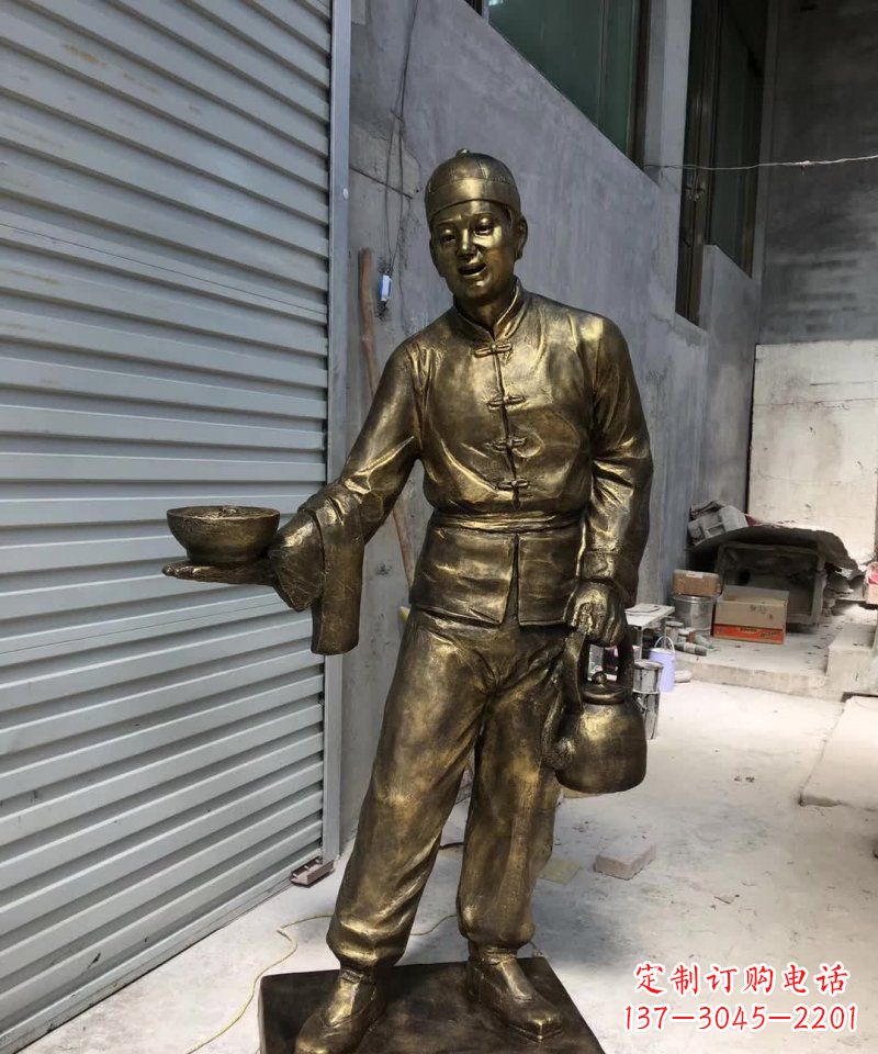 泰州铜雕店小二,象征忠诚勤劳的精神