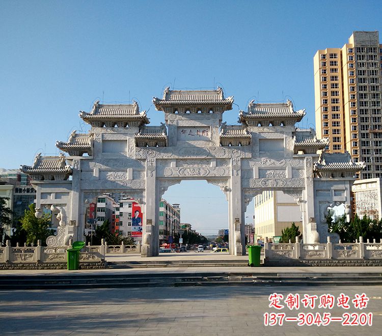 泰州精致锻铜牌坊雕塑
