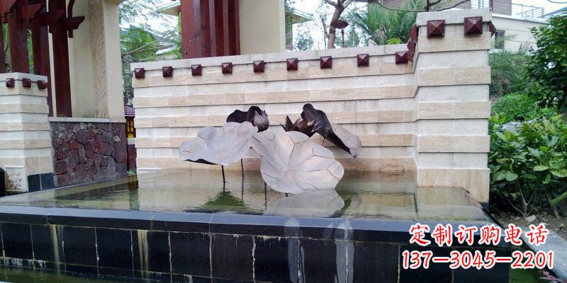 泰州锻铜荷叶雕塑