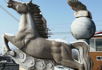 泰州大理石马踏祥云石雕