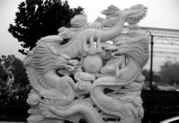 泰州精美大理石双龙雕塑
