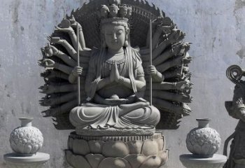 泰州宗教庙宇千手观音大理石雕塑