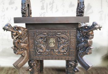泰州典雅双龙四龙铜鼎雕塑