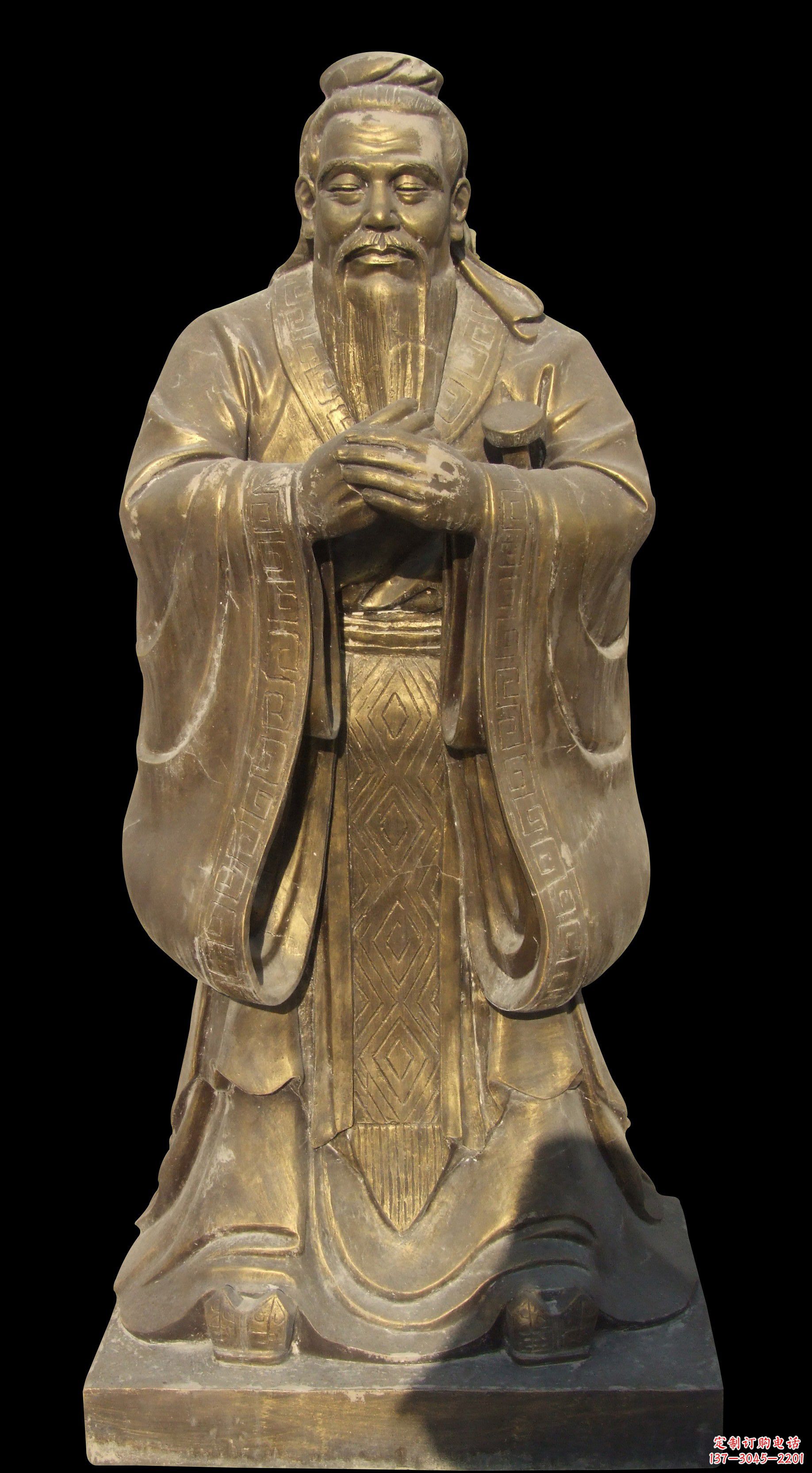 泰州手工精美锻铜孔子铜雕像