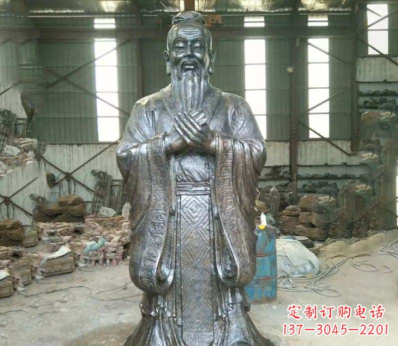 泰州锻铜校园老子人物雕塑